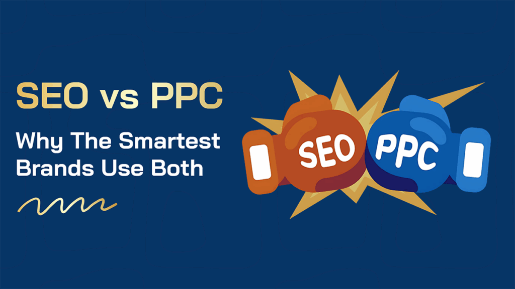 Famous Digital Media July Blog Banner - SEO vs PPC.