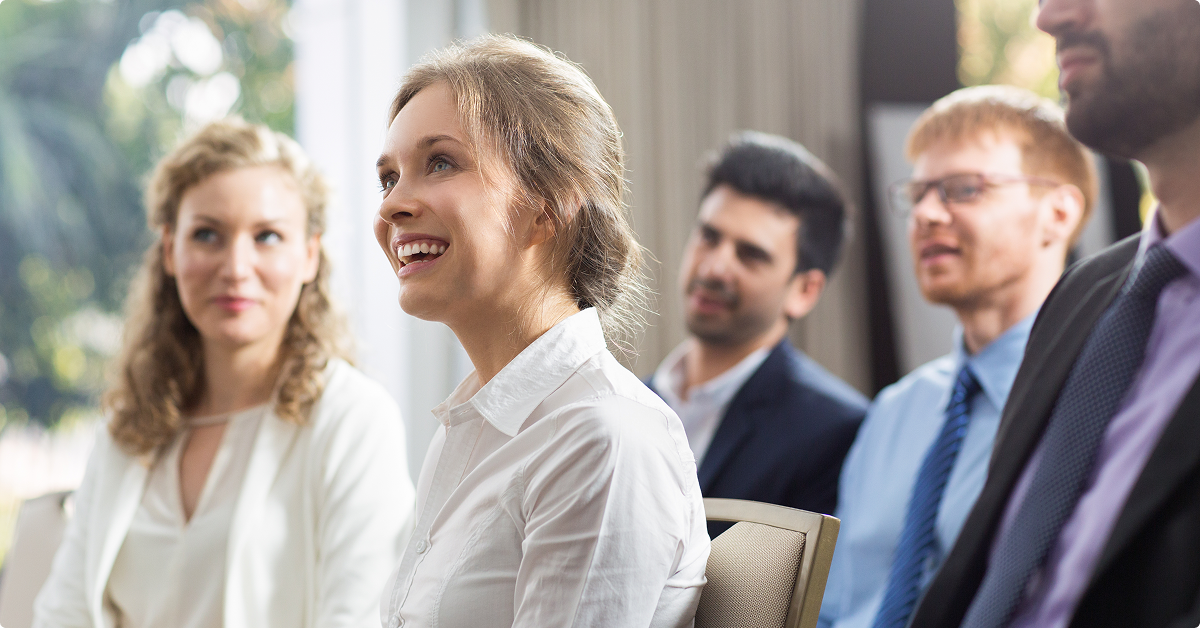Colleagues in a training session